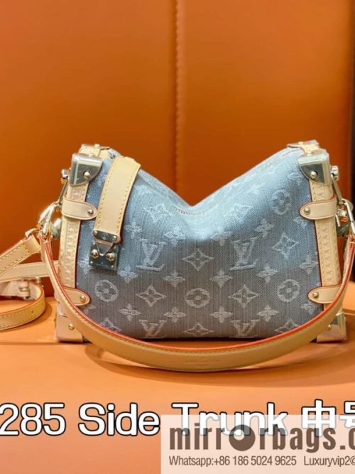 [Original order boutique] M13285 new gray, denim soft box Side Trunk medium handbag