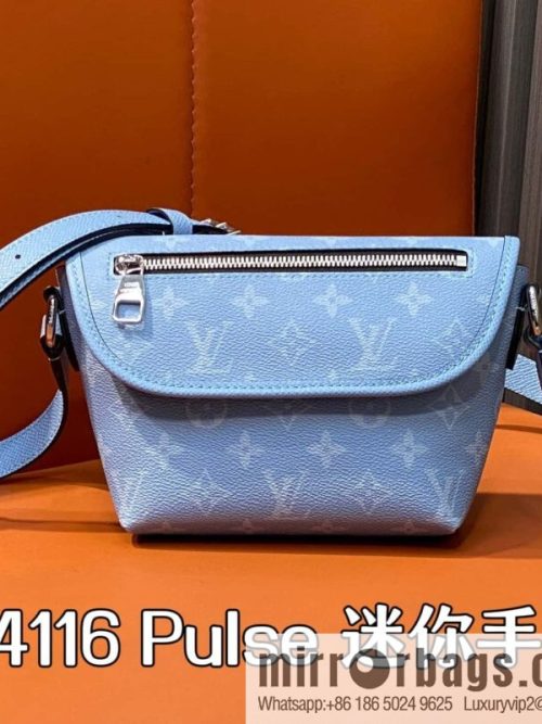 [Original order boutique] M14116 light blue, men\'s bag messenger bag Pulse mini handbag