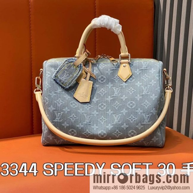 [Original order boutique] M13344 gray, denim speedy pillow bag SPEEDY SOFT 30 handbag