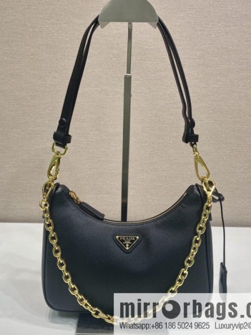 PRADA upgraded Hobo1BC204 cross pattern, black