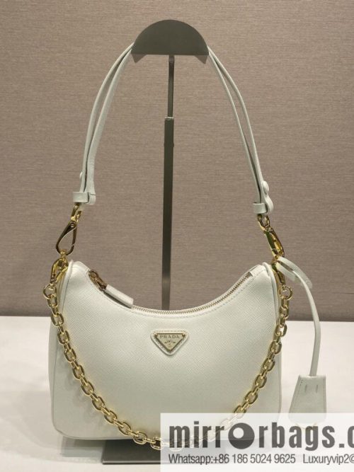 PRADA upgraded Hobo1BC204 cross pattern, white