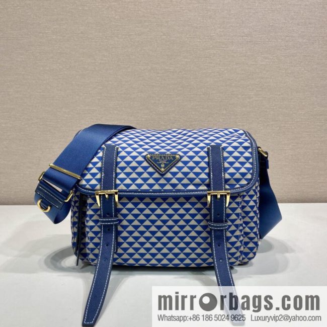 PRADA\'s new Symbole1BD383 messenger bag, blue