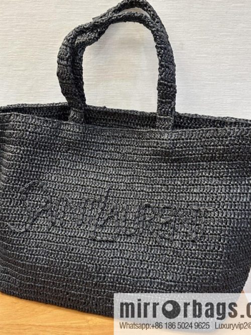 YSL raffia tote bag _ 776763 black