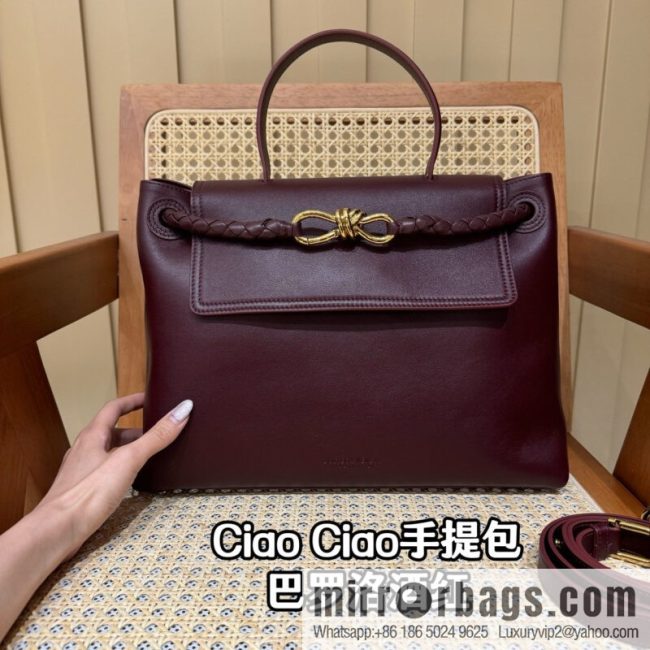 BV Ciao Ciao Handbag 817231 Barolo Burgundy