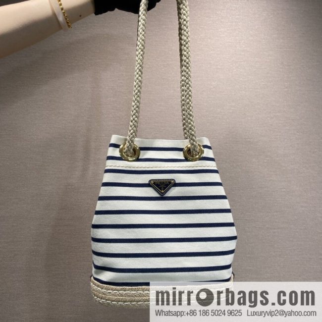 PRADA 🎉 new bucket bag 🎉 1BE082 striped 🎉🎉 black striped