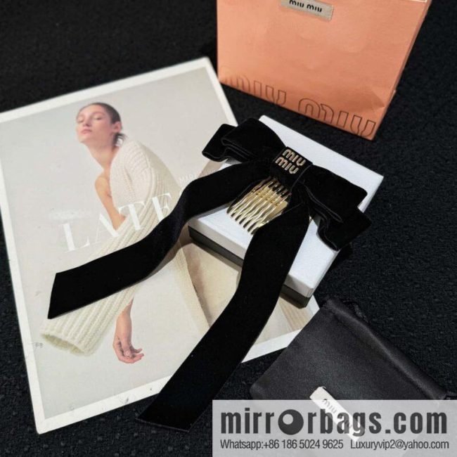 ❗️New ❗️ MIU MIU Miu Black Bow Hairpin Hairpin