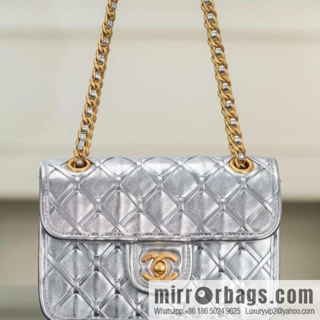 𝐂𝐡𝐚𝐧𝐞𝐥 𝟐𝟓𝐜 show new braided chain bag AS4797 silver