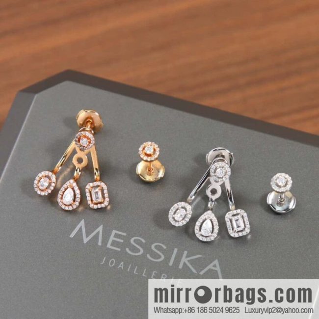 ☀️Messika MY TWIN TRIO Diamond Asymmetrical Stud Earrings ☀️
