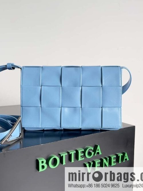 Top end: Bottega Veneta Cassette/Pillow Bag Model: 667298 Hurricane Blue