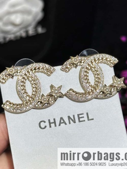 ❗️New ❗️☀️ new ☑️ chanel c1 double c hollow star ⭐ pentagram earrings ☀️