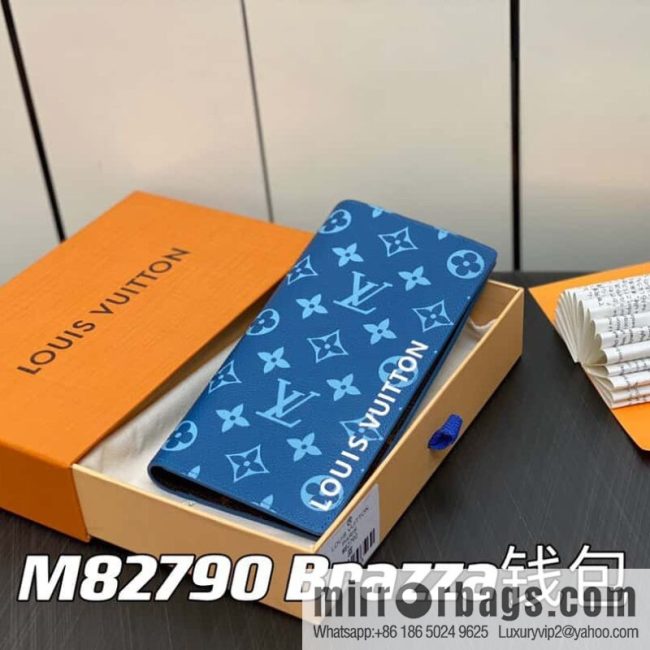 [Original order boutique] M82790 blue, silk screen suit wallet series Brazza wallet
