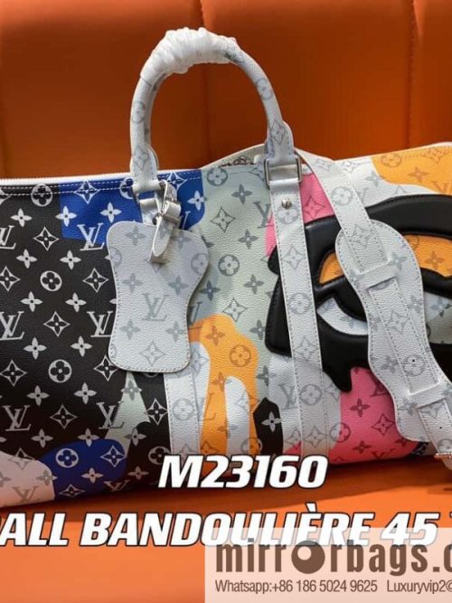 [Original order boutique] M23160 white flower (eye series) travel bag series KEEPALL BANDOULIZRE 45 travel bag