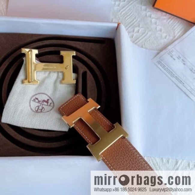 Hermès, the original double-sided version is the classic men\'s 38mm belt with the first layer of leather. - Image 5