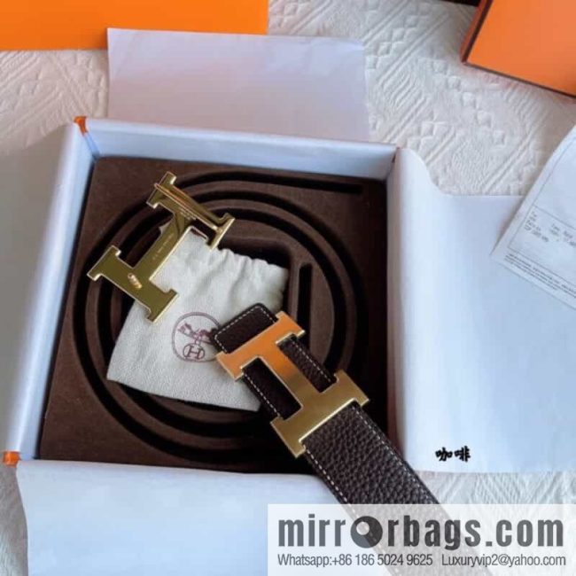 Hermès, the original double-sided version is the classic men\'s 38mm belt with the first layer of leather. - Image 4