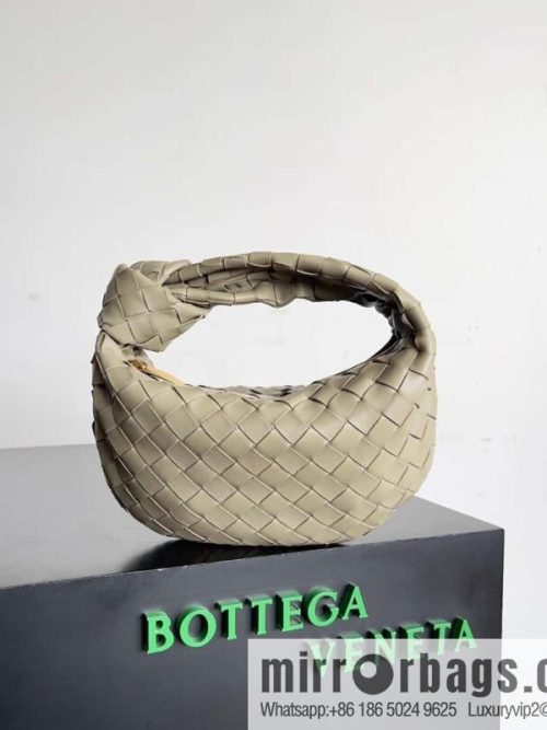 Bv2022 new Mini Jodie braided knotted round hobo bag, model: 651876 taupe