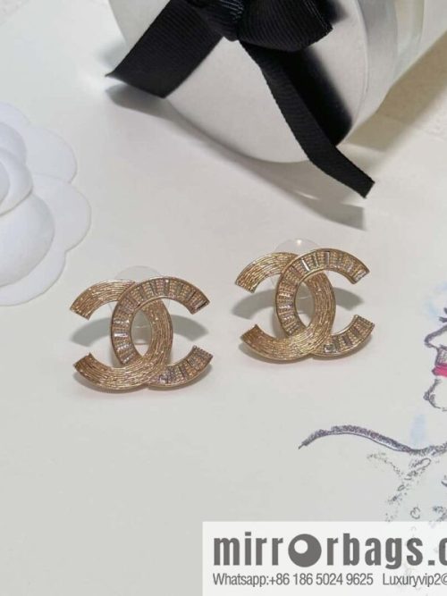 ❗️New ❗️☀️ New ☑️ Chanel c1 double c square diamond stud earrings ☀️