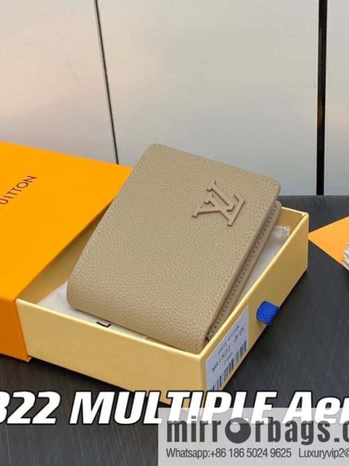 [Original order boutique] M81822 apricot, full leather suit wallet series MULTIPLE Aer wallet m81822 69829 apricot LV Aerogram Multiple wallet
