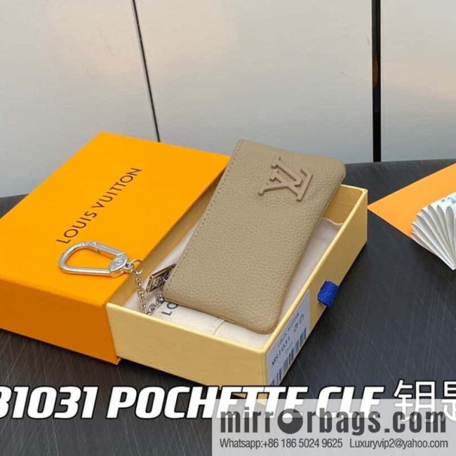 [Original order boutique] M81031 apricot, full leather key bag wallet series POCHETTE CLE key bag