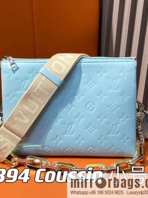 [Original order boutique] M22394 blue-green, full leather chain bag series, this Coussin small handbag.