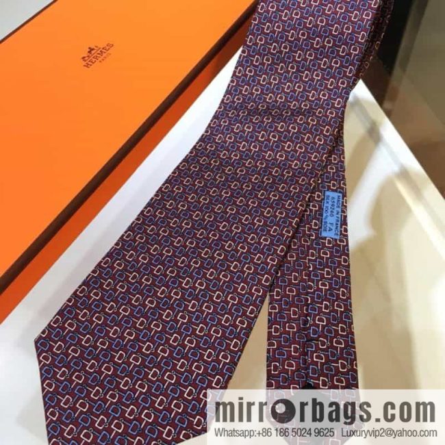 Hermes 100% top twill silk + wool inner three-color horse tie - Image 2