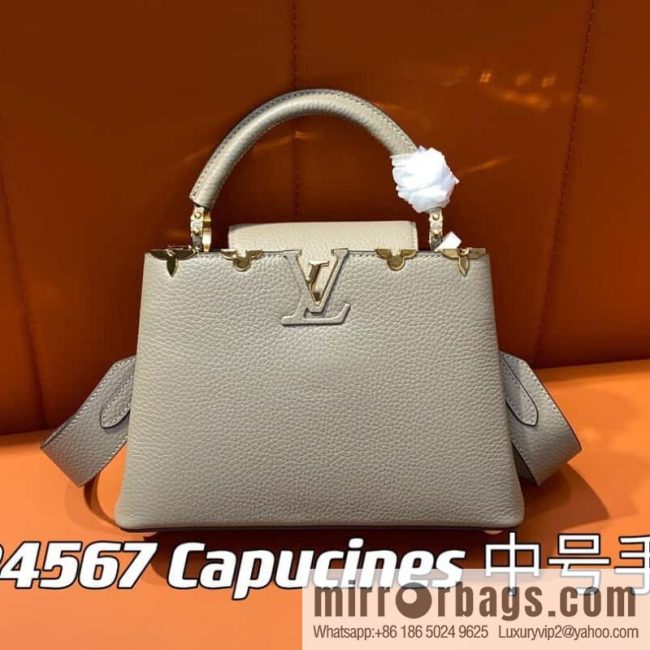 [Original order boutique] M24567 khaki flower crown, full leather cap, that English series Capucines medium handbag