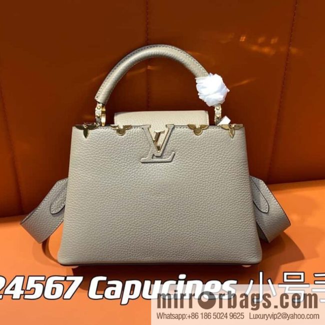 [Original order boutique] M24567 khaki flower crown, full leather cap that English series Capucines small handbag