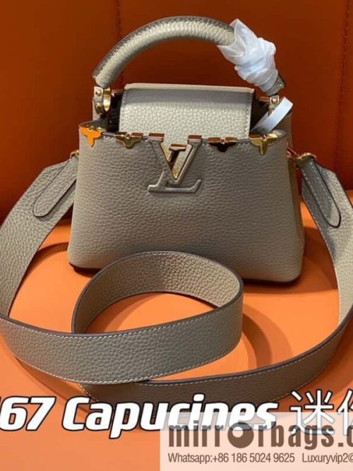 [Original order boutique] M24567 khaki flower crown, full leather cap, that English series Capucines mini handbag Capucines Flower Crown handbag