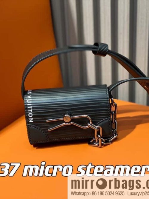 [Original single boutique] M23837 black full leather epi mini men\'s bag, tip bag micro steamer handbag