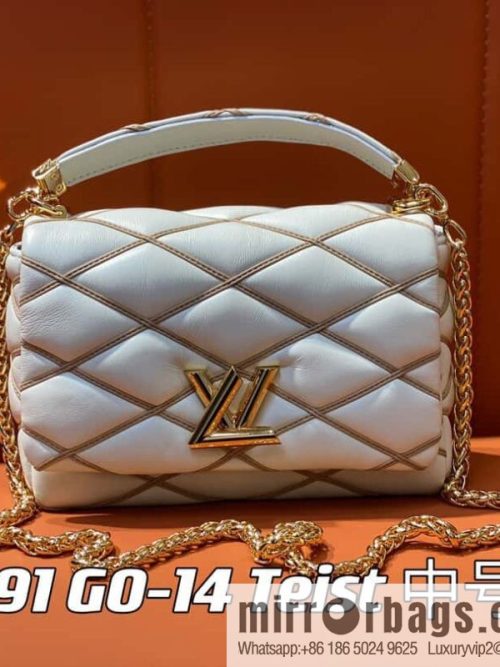 [Original order boutique] M22891 meters white, full leather rhombus chain bag series GO-14 Teist medium handbag M22890