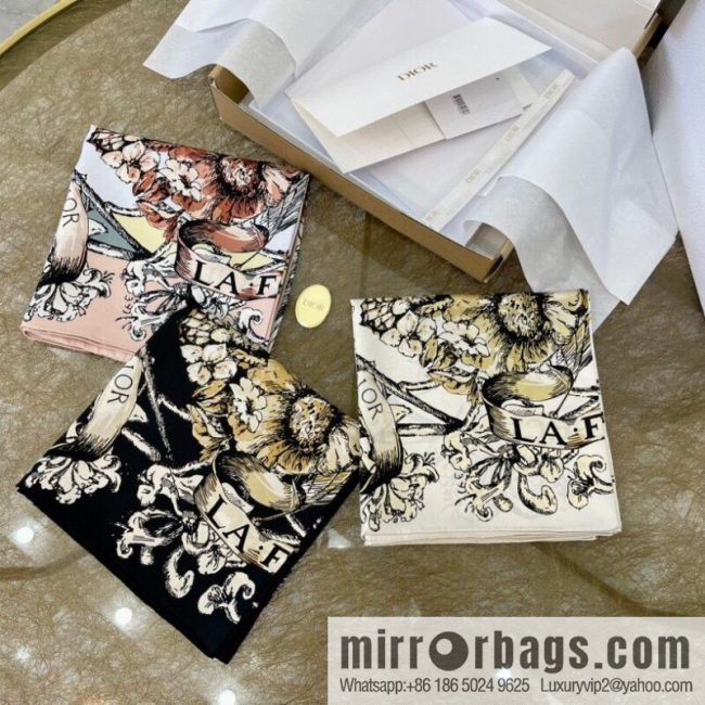 Dior \"La Falls LA FORCE\" 100% silk scarf
