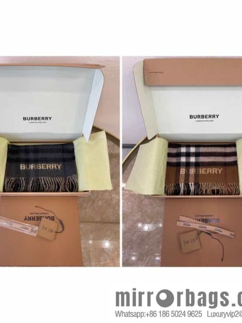 Burberry two-tone contrast checked cashmere scarf