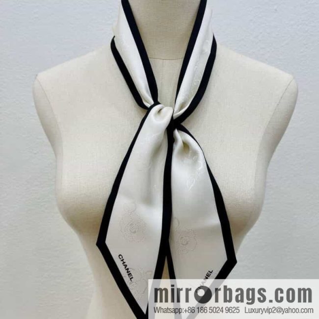 CHANEL CHANEL Camellia bevel bow 100% silk ribbon aa7531 - Image 2