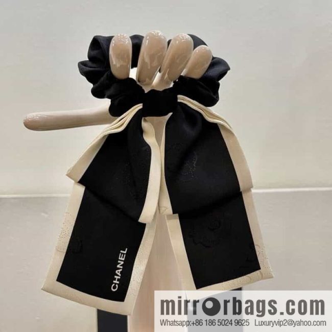CHANEL CHANEL Camellia Flat Horn Bow 100% Silk Ribbon aa7530 - Image 3