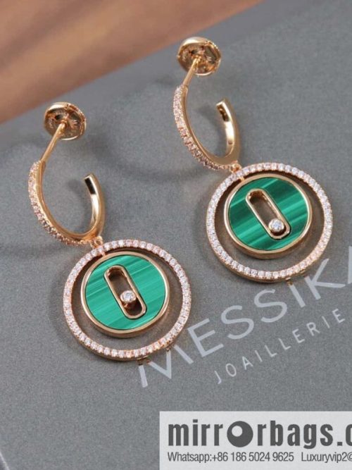Messika LUCKY MOVE malachite earrings