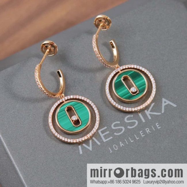 Messika LUCKY MOVE malachite earrings