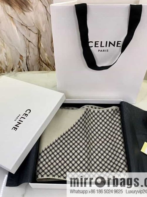 CELINE Celine Arc de Triomphae logo triomphae silk scarf