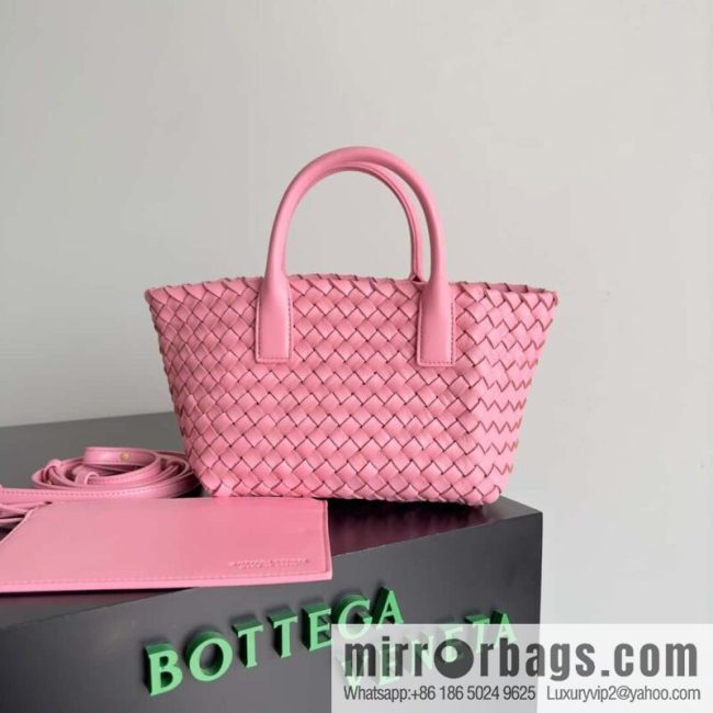BV Mini Cabat limited edition mini vegetable basket BAG model; 709464 pink