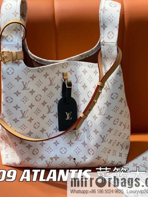 [Original order boutique] M24409 white flower shopping bag series ATLANTIS vegetable basket large handbag M46821 24409 white flower