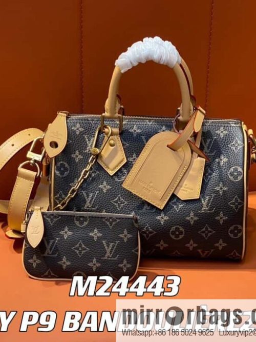 [Original order boutique] M24443 brown, full leather pillow bag speedy series SPEEDY P9 BANDOULIIZRE25 handbag