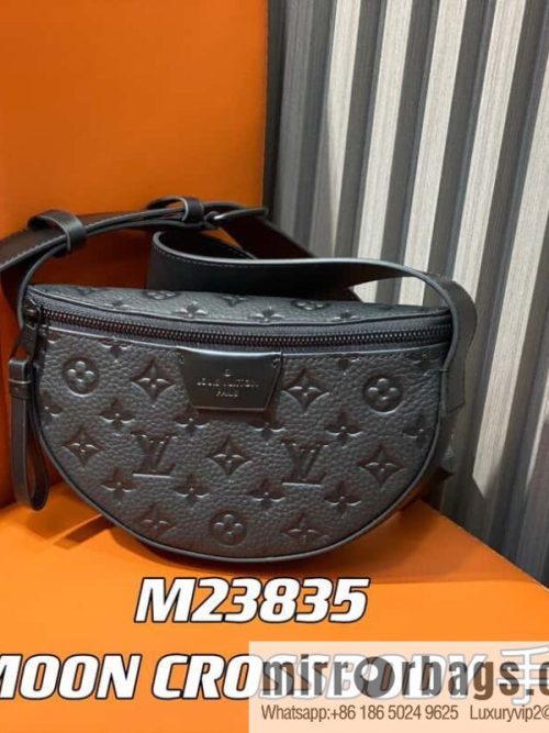 [Original order boutique] M23835 black full leather, men\'s bag moon bag series, new LV MOON CROSSBODY handbag in autumn and winter