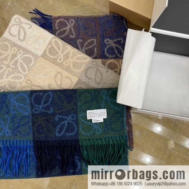 LOEWE 90% wool + 10% cashmere Anagram presbyopia scarf
