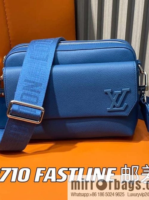 [Original order boutique] M23710 dark blue, full leather men\'s bag messenger bag series, new FASTLINE messenger bag in autumn and winter