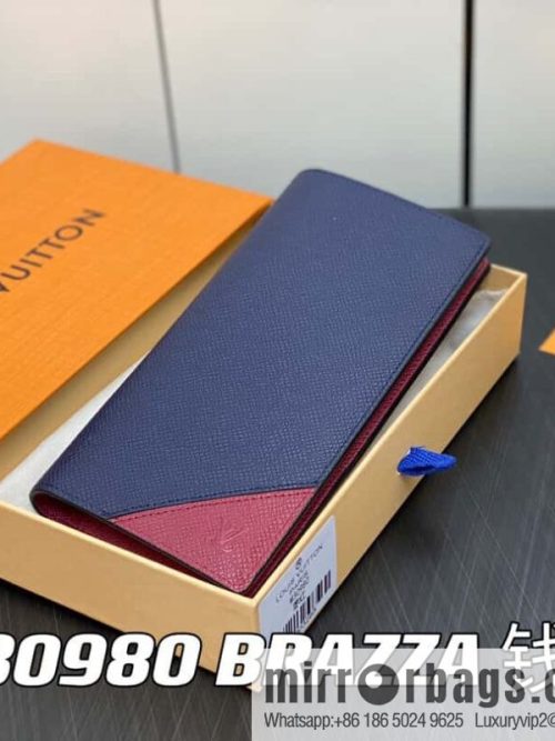 [Original order boutique] M30980 jujube red, full leather suit clip series BRAZZA wallet