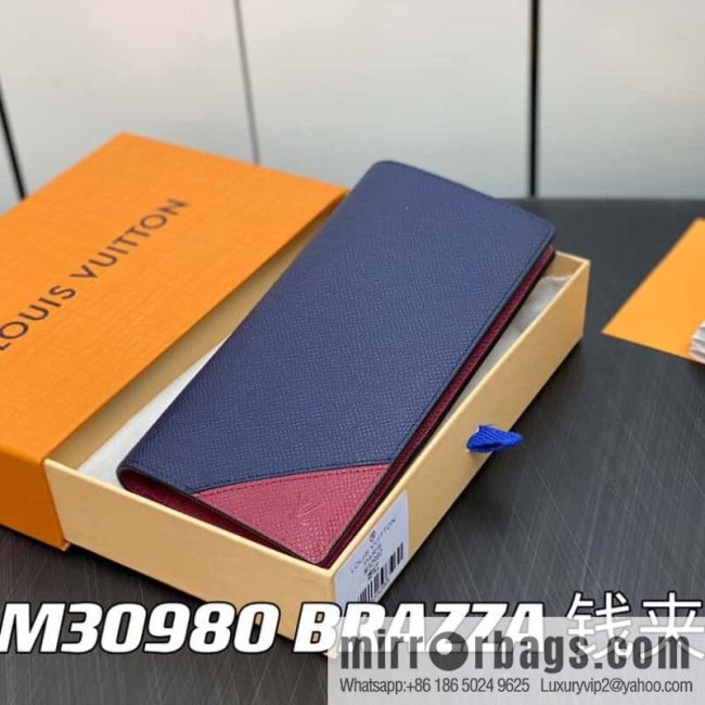 [Original order boutique] M30980 jujube red, full leather suit clip series BRAZZA wallet