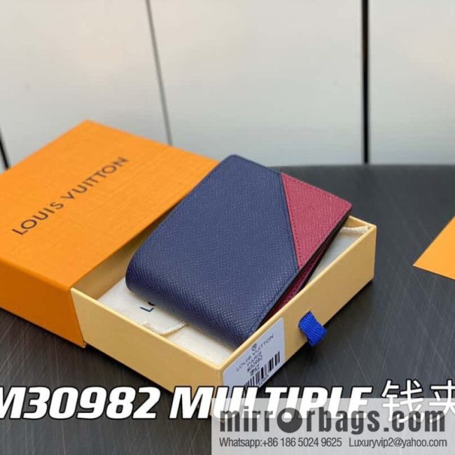 [Original order boutique] M30982 jujube red, full leather suit wallet series MULTIPLE wallet