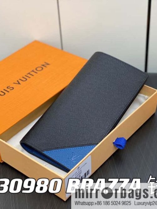[Original order boutique] M30980 medium blue, full leather suit clip series BRAZZA wallet