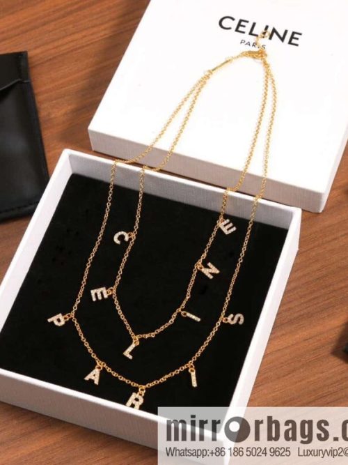 ☀️New ☑️ Celine double fringed letter necklace ☀️