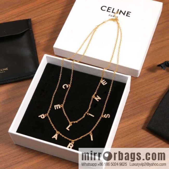 ☀️New ☑️ Celine double fringed letter necklace ☀️