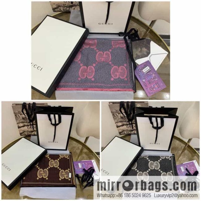 GUCCI Gucci Letter-interwoven jacquard scarf 598993