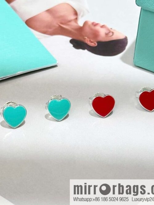 ❗️New ❗️ ☀ Tiffany & Co. Tiffany LOVE series red and blue love peach heart earrings ☀
